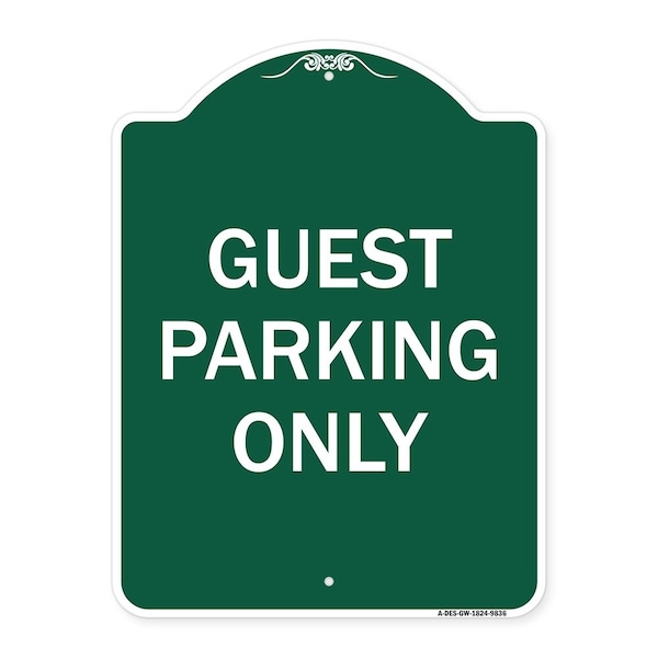 Signmission Guest Parking Only Heavy-Gauge Aluminum Architectural Sign, 24" x 18", GW-1824-9836 A-DES-GW-1824-9836 - main